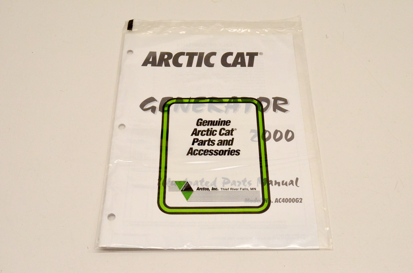 New OEM Arctic Cat 2256-313 AC4000G2 2000 Generator Illustrated Parts Manual NOS