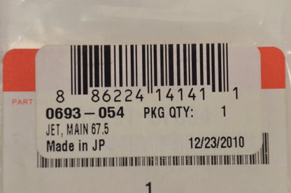 New OEM Arctic Cat 0693-054 Main Jet (67.5) 2500GD NOS