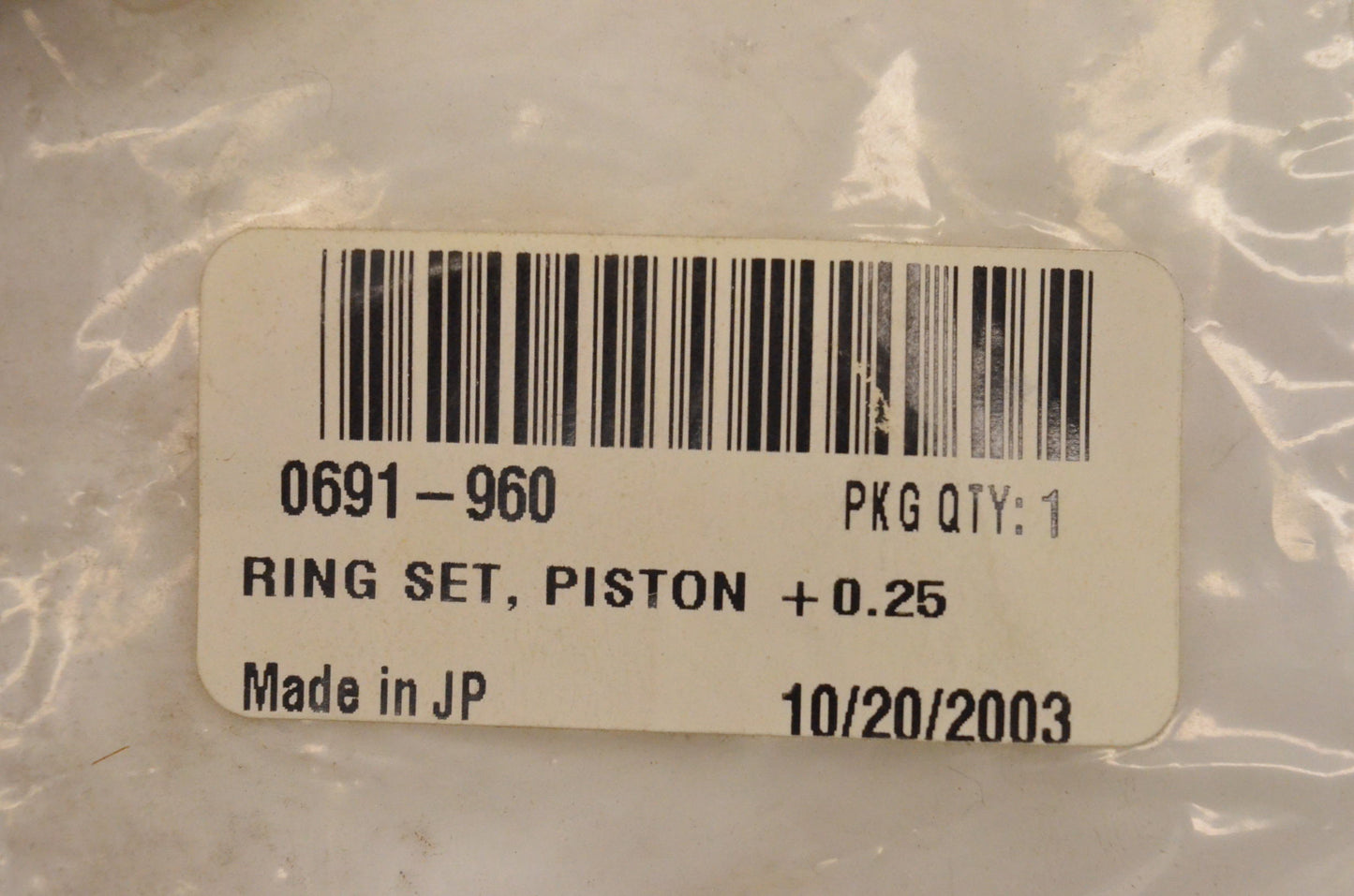 New OEM Arctic Cat 0691-960 Piston Ring Kit +.25 750G NOS
