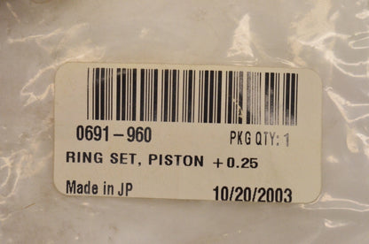 New OEM Arctic Cat 0691-960 Piston Ring Kit +.25 750G NOS