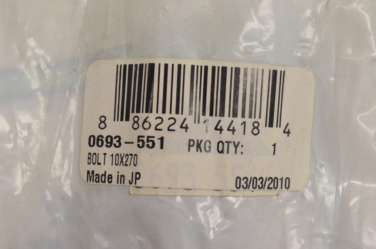 New OEM Arctic Cat 0693-551 Bolt 10x270 AC7500GD2E NOS