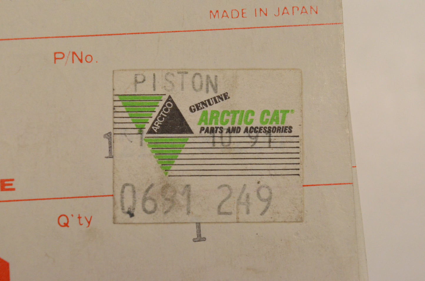 New OEM Arctic Cat 0691-249 Piston 76.00mm NOS