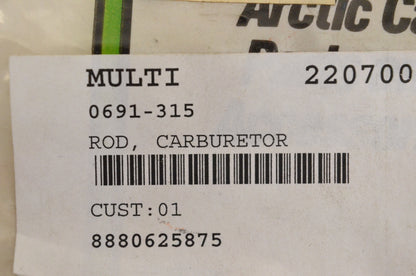 New OEM Arctic Cat 0691-315 Carburetor Rod AC3000GD2 NOS