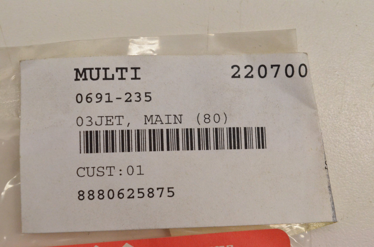 New OEM Arctic Cat 0691-235 Main 03Jet (80) AC3000GD2 NOS