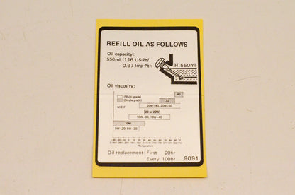 New OEM Arctic Cat 0693-062 Engine Oil Decal NOS