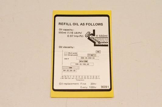 New OEM Arctic Cat 0693-062 Engine Oil Decal NOS