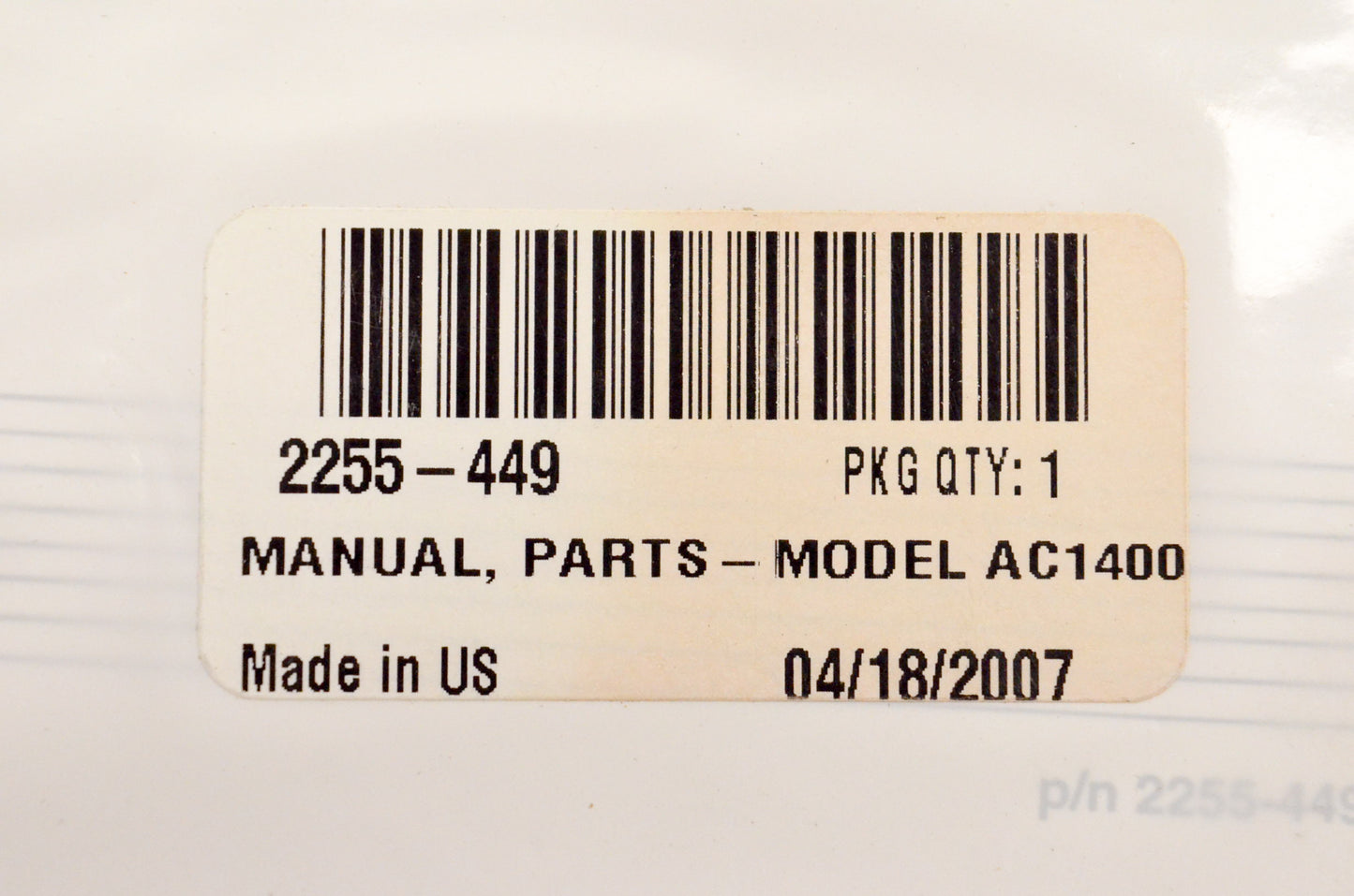 New OEM Arctic Cat 2255-449 AC1400G 1996 Illustrated Parts Manual NOS