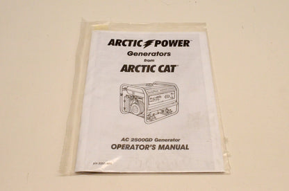 New OEM Arctic Cat 2255-656 AC2500GD Generator Operator's Manual NOS