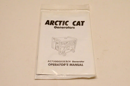 New OEM Arctic Cat 2256-291 AC7500GD2E/B/H Generator Operator's Manual NOS