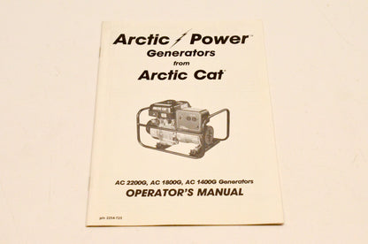 New OEM Arctic Cat AC2200G AC1800G AC1400G Generator Operator's Manual NOS
