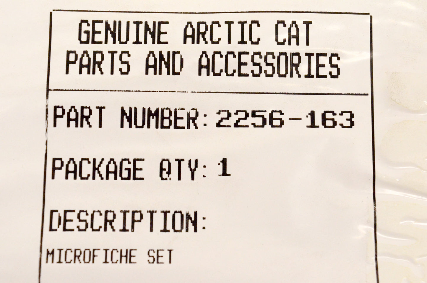 New OEM Arctic Cat 2256-163 Microfiche NOS