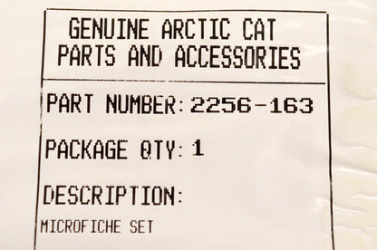 New OEM Arctic Cat 2256-163 Microfiche NOS