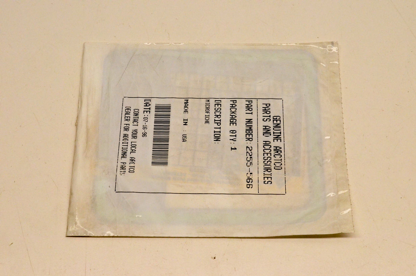New OEM Arctic Cat 2255-566 Microfiche NOS