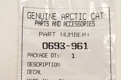 New OEM Arctic Cat 0693-961 Warning Label NOS
