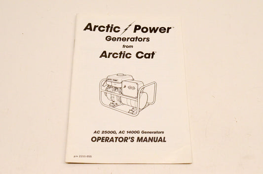 New OEM Arctic Cat 2255-655 AC2500G AC1400G Generator Operator Manual NOS