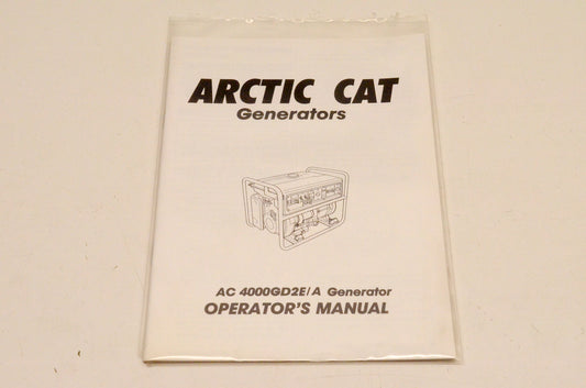 New OEM Arctic Cat 2256-203 AC4000GD2E/A Generator Operator's Manual NOS