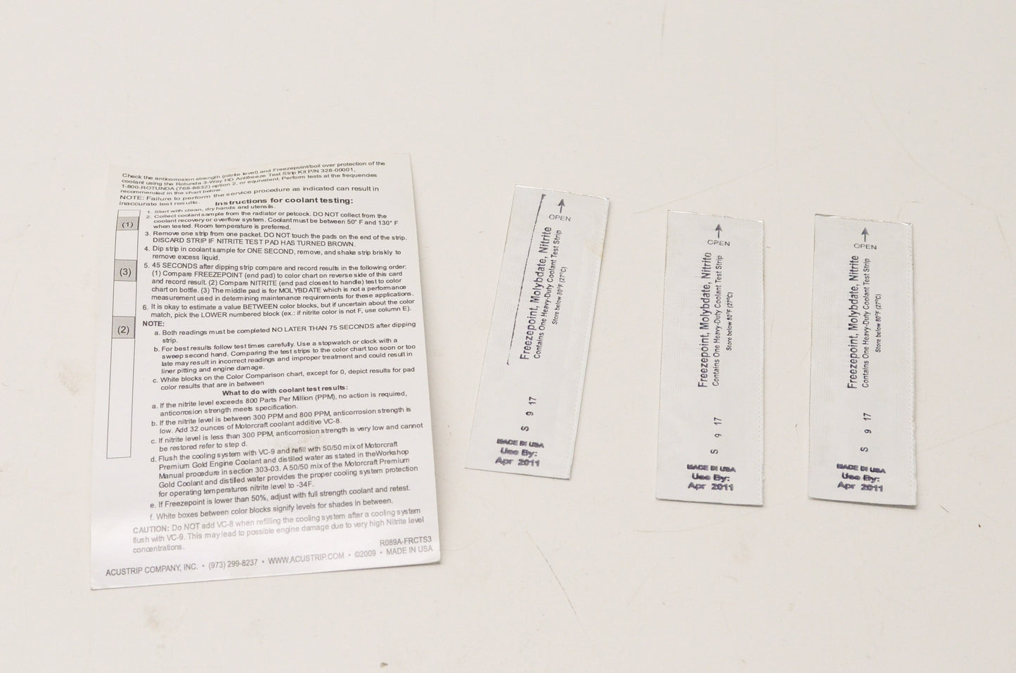 Rotunda 328-0001, 328-00001 Coolant Test Strip Kit NOS