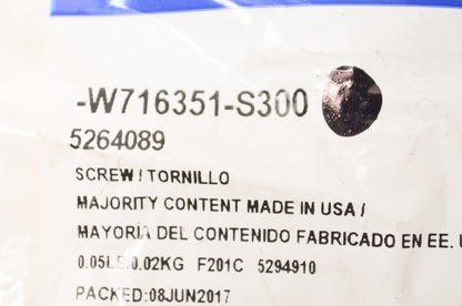 New OEM Ford W716351S300 Wheel Opening Molding Screw NOS