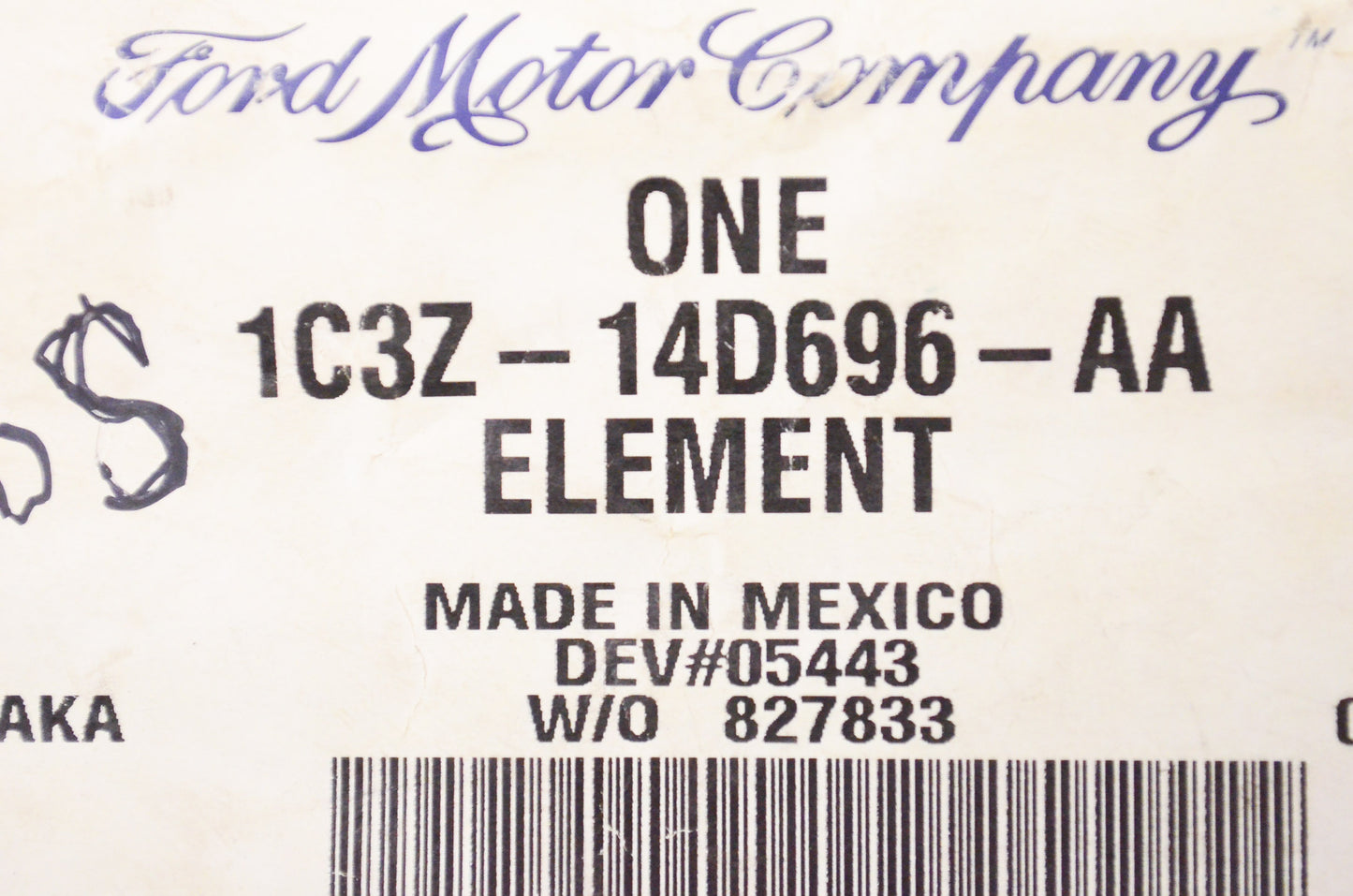 New OEM Ford 1C3Z14D696AA Seat Cushion Heater Element NOS