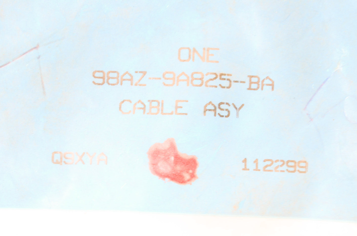 New OEM Ford 98AZ9A825BA Cruise Control Cable Assembly NOS