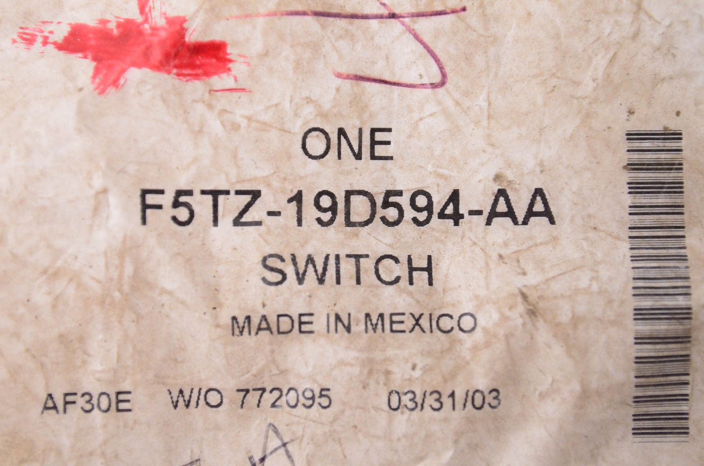 New OEM Ford F5TZ19D594AA High Pressure Cutoff Switch NOS