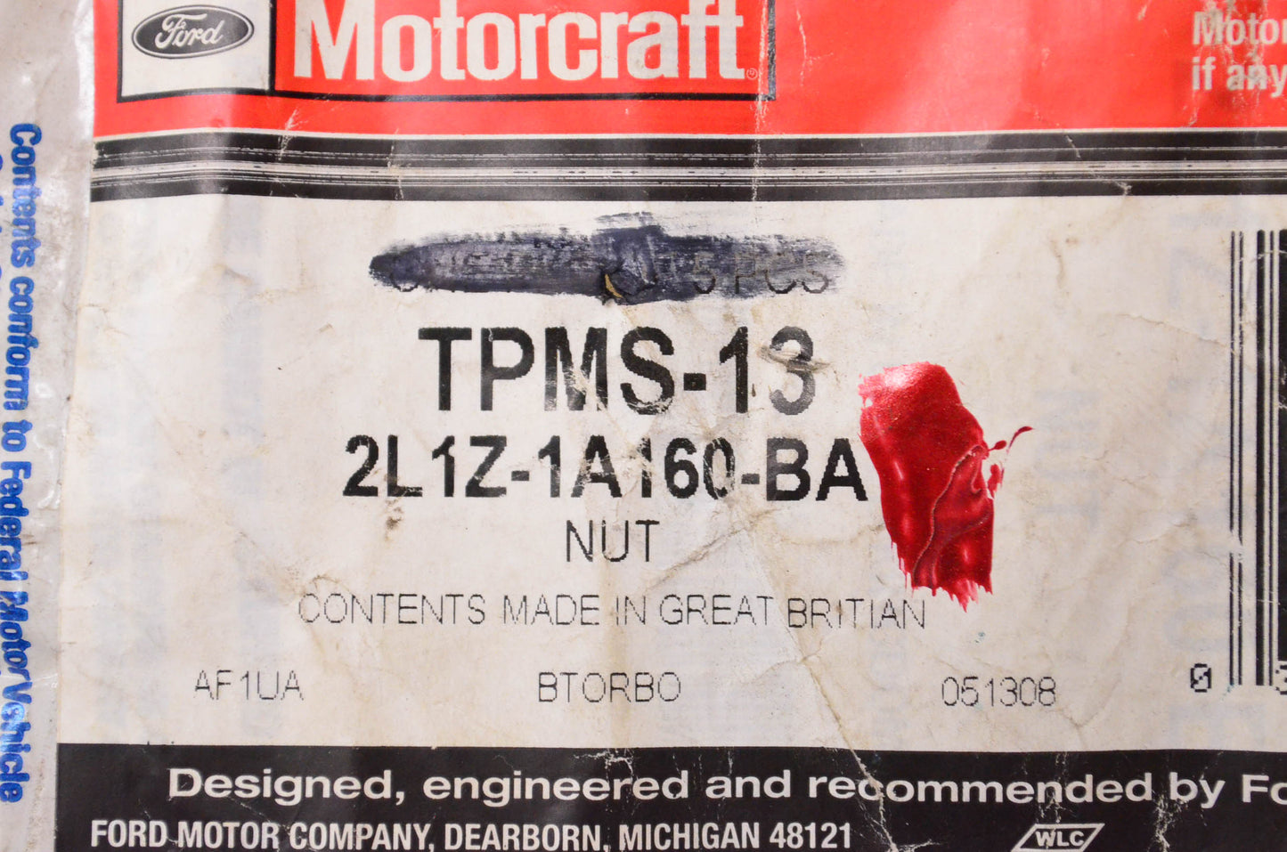 New OEM Ford TPMS-13, 2L1Z1A160BA TPMS Sensor Nut NOS