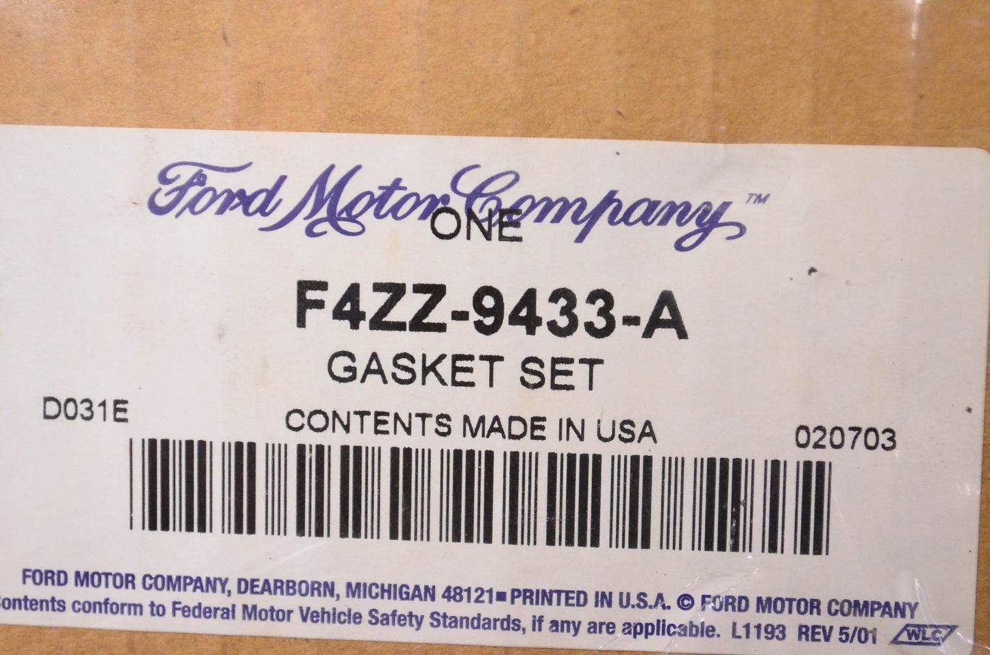 New OEM Ford F4ZZ9433A Intake Manifold Gasket Kit NOS