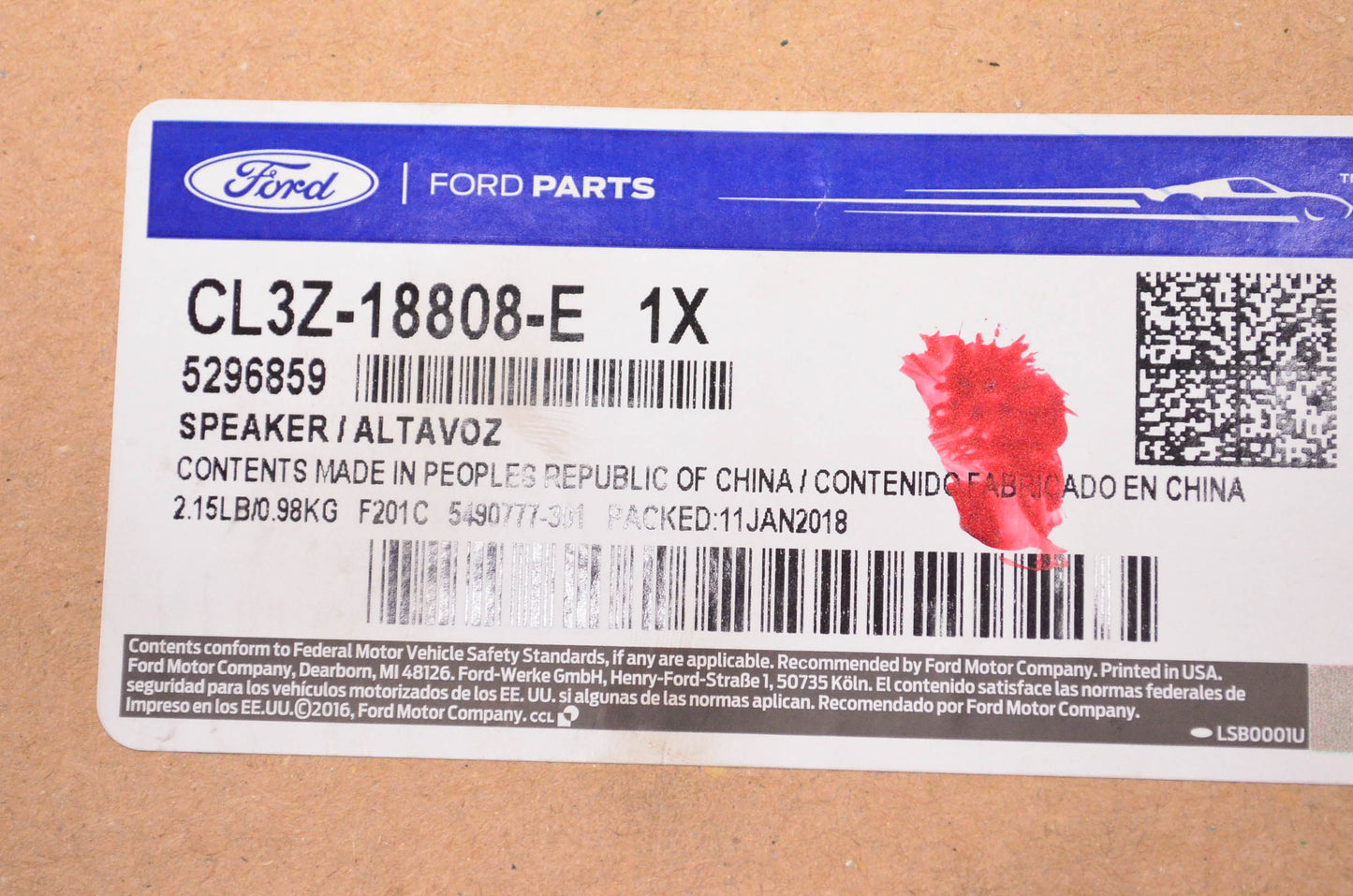 New OEM Ford CL3Z18808E Front Door Speaker NOS
