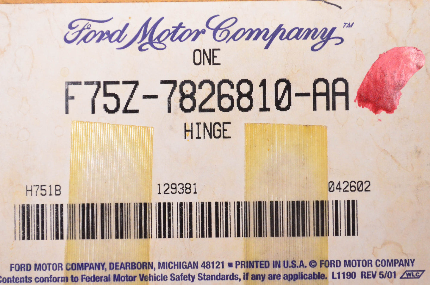 OEM Ford F75Z7826810AA Expedition & Navigator Lower Rear Door Hinge