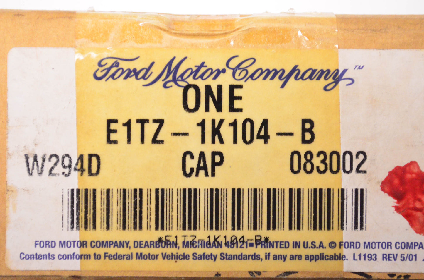 New OEM Ford E1TZ1K104B Wheel Hub Cap NOS