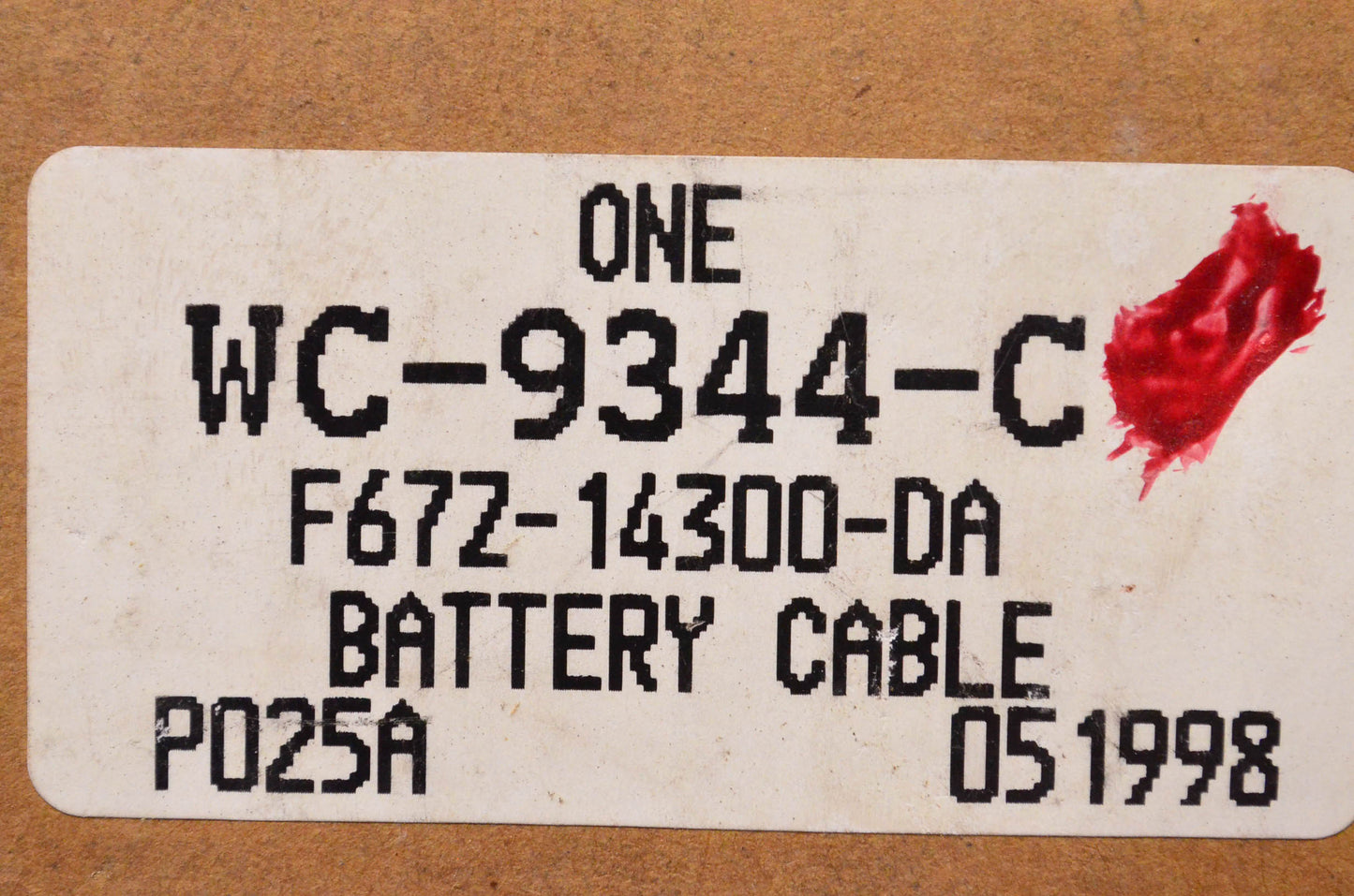 New OEM Ford WC9344C Battery Switch Cable NOS