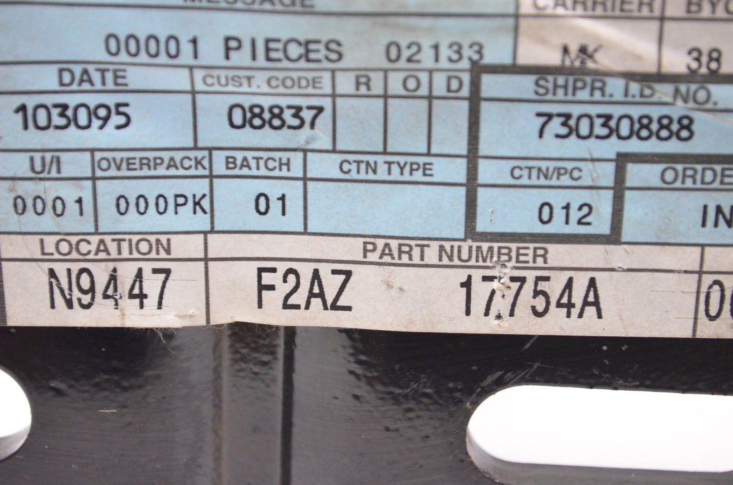 New OEM Ford F2AZ17754A Bumper Impact Absorber NOS