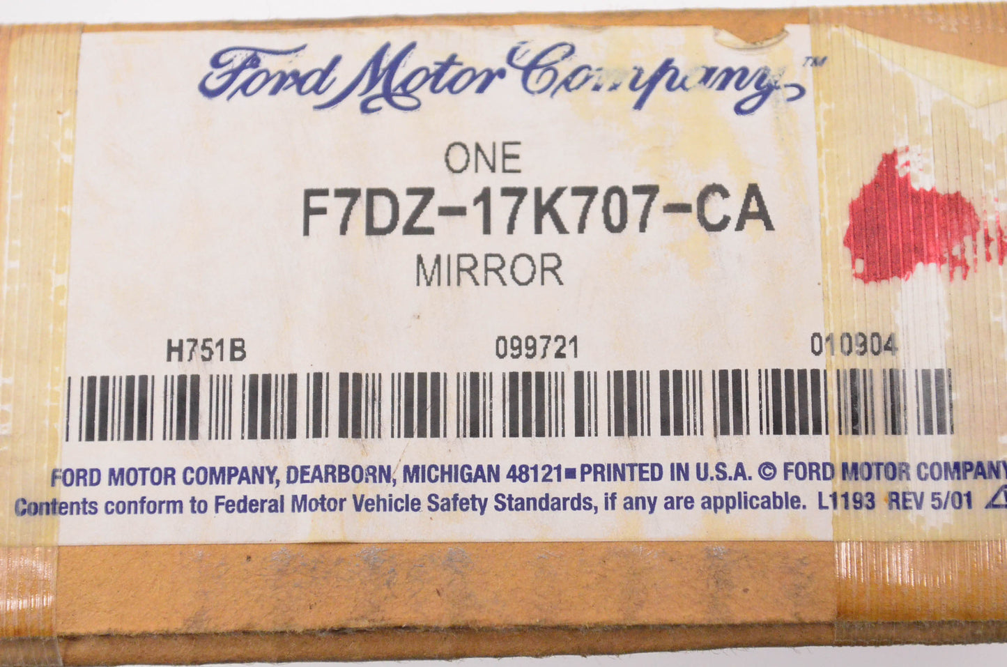 New OEM Ford F7DZ17K707CA Passengers' Side Mirror NOS