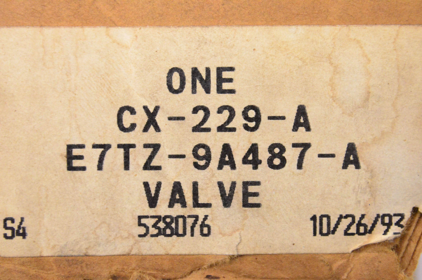 New OEM Ford CX-229-A, E7TZ9A487A Air Pump Check Valve NOS
