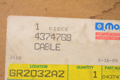 Mopar 4374769 Speed Control Cable NOS