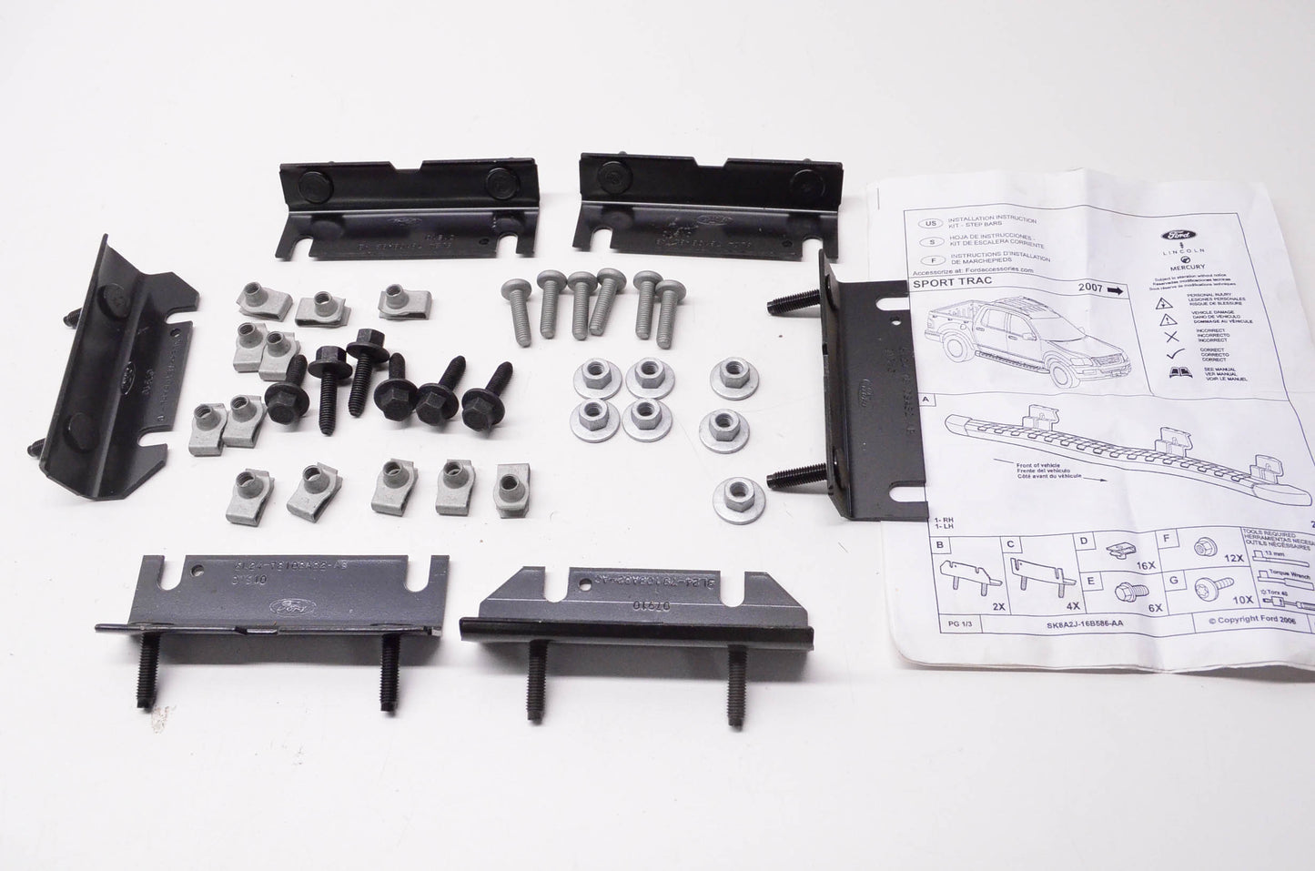 New OEM Ford SK8A2J16B586AA, DF07720BHW Step Bar Hardware Kit NOS