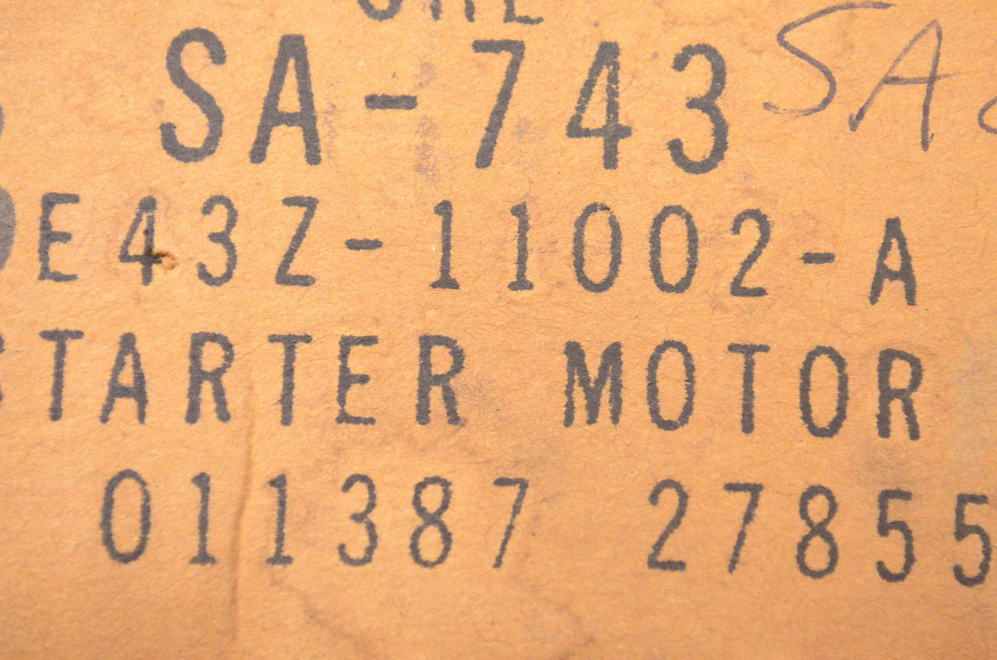 New OEM Ford E43Z11002A, E43FAA6M12, SA-743 Starter NOS