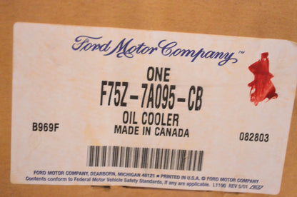 New OEM Ford F75Z7A095CB Oil Cooler NOS