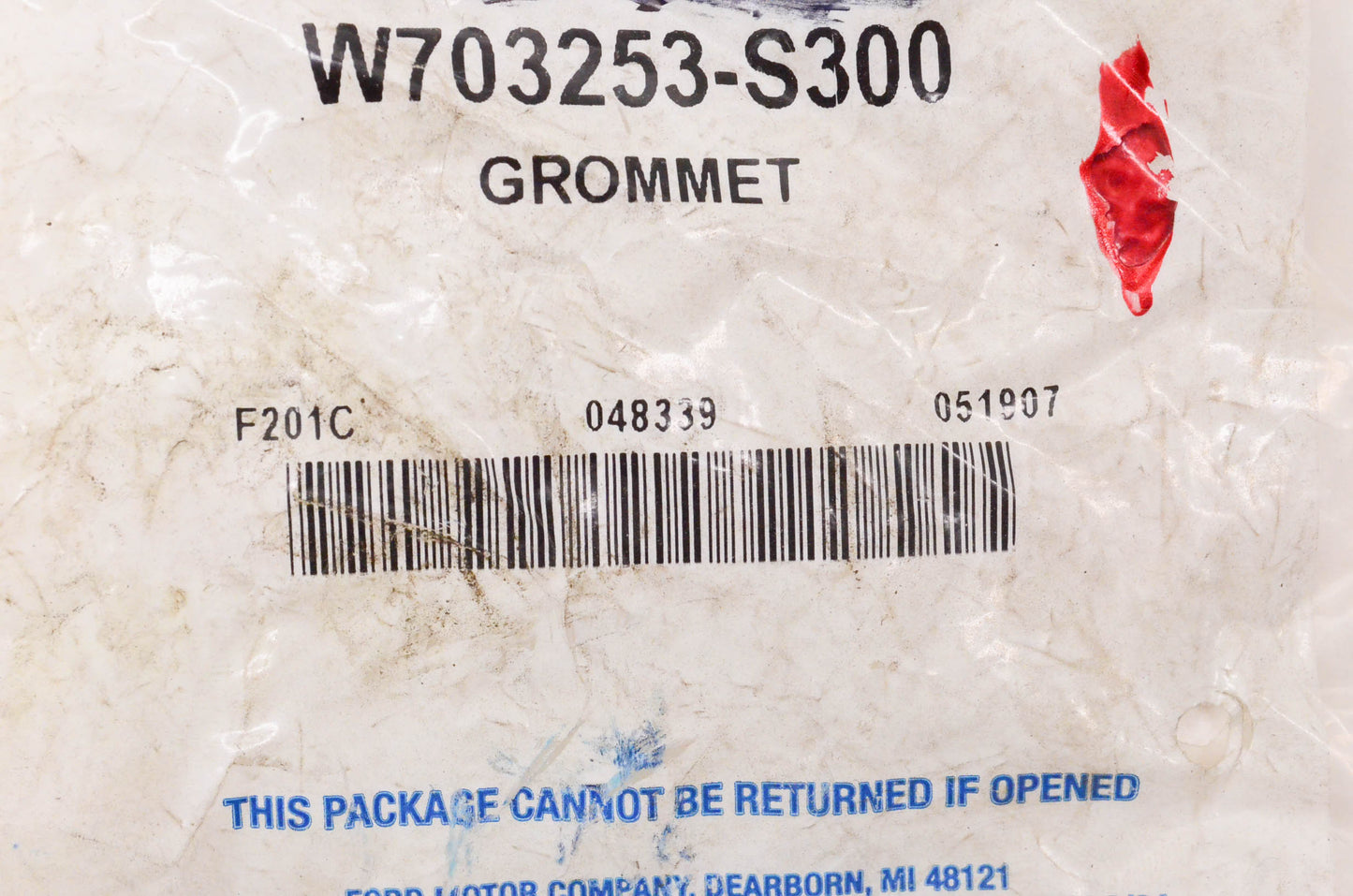 New OEM Ford W703253S300 Grommet NOS