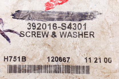 New OEM Ford 392016S4301 Screw & Washer NOS