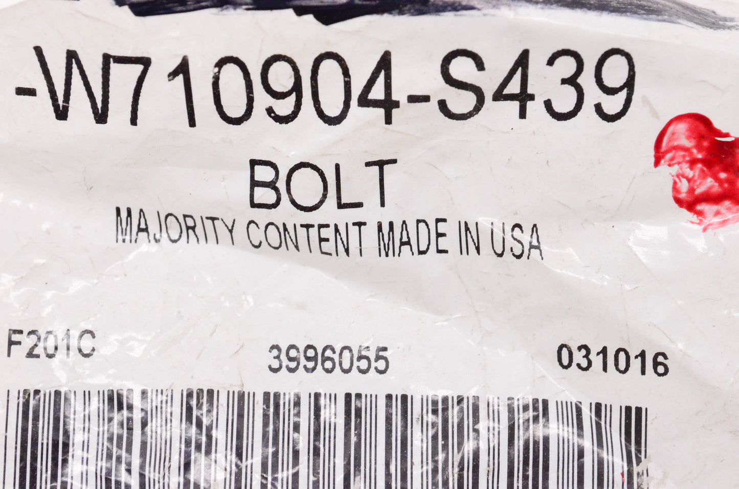 New OEM Ford W710904S439 Bolt NOS