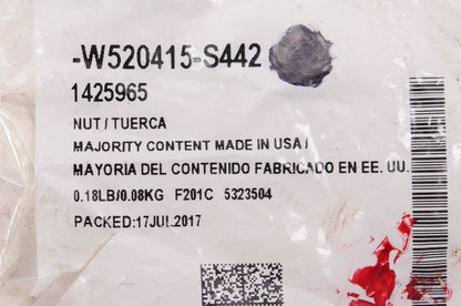 New OEM Ford W520415S442 Transmission Mount Nut NOS