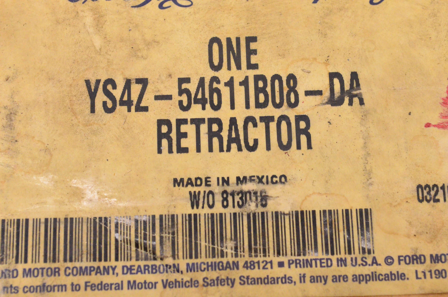 New OEM Ford YS4Z54611B08DA Seat Belt Retractor NOS