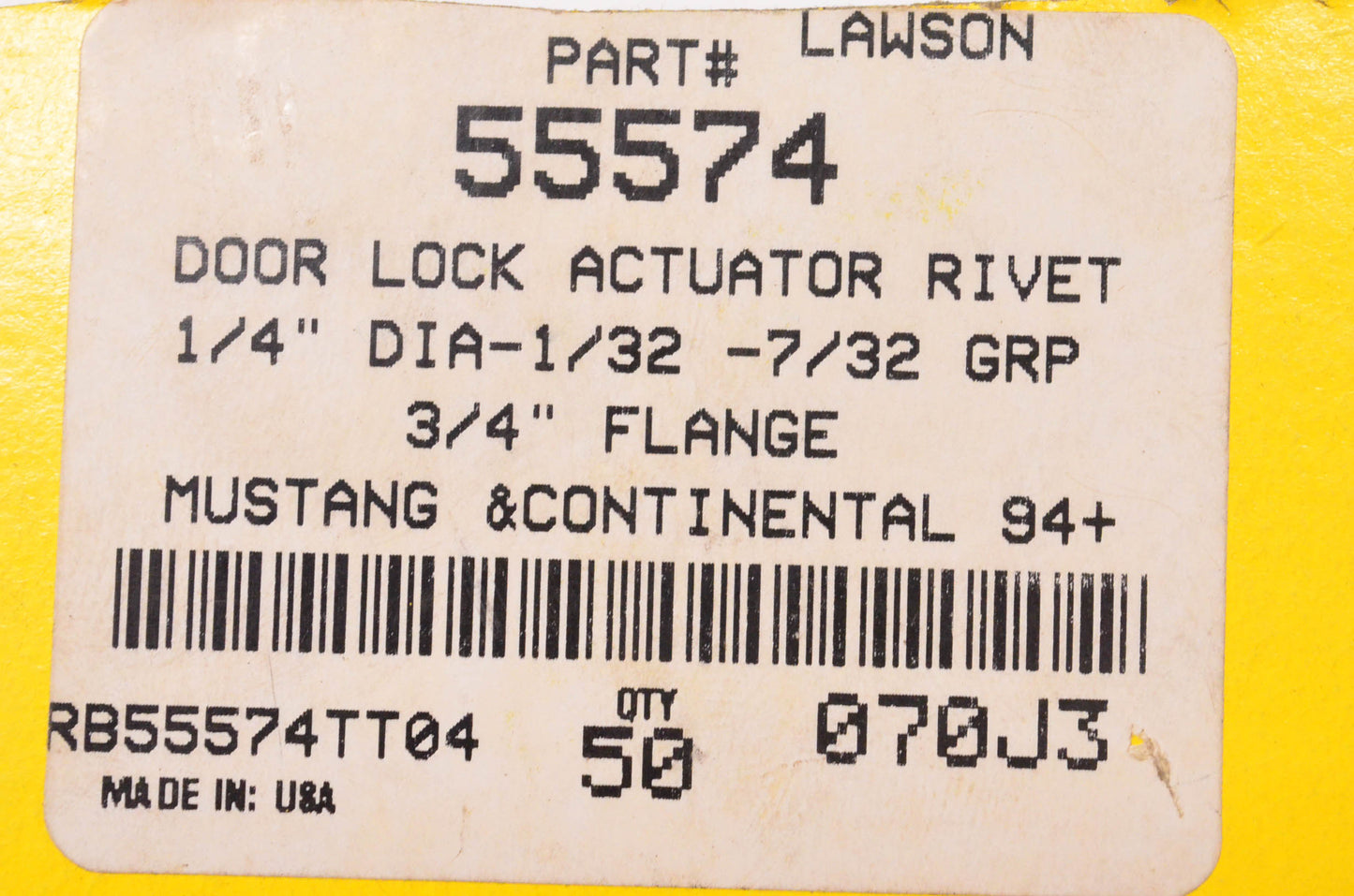 Lawson 55574 Door Lock Actuator Rivet NOS