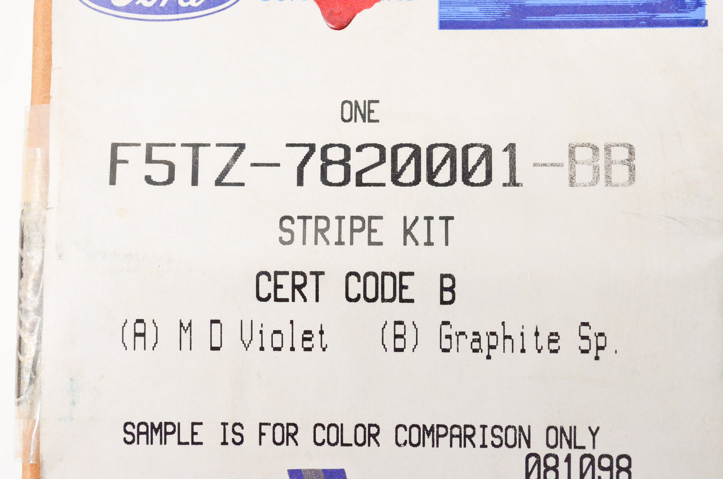 New OEM Ford F5TZ7820001BB Explorer Stripe Kit NOS