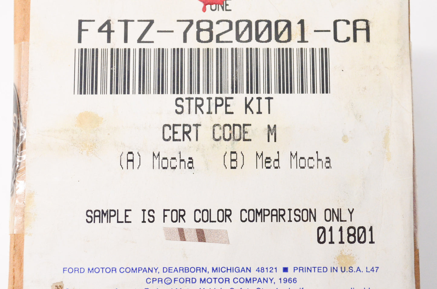 New OEM Ford F4TZ7820001CA Stripe Tape Kit NOS