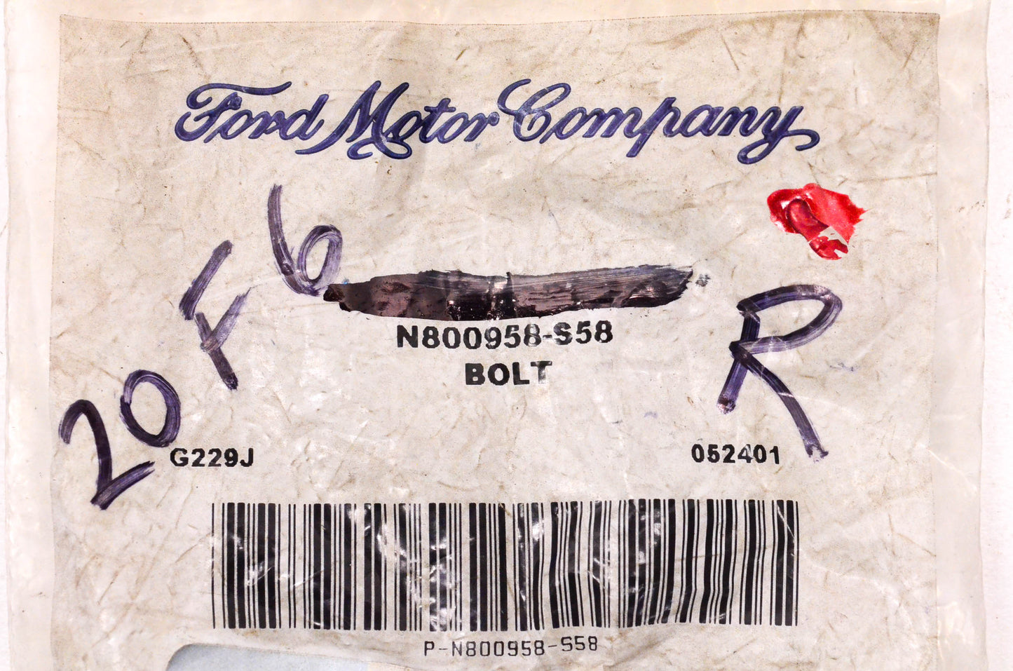 New OEM Ford N800958-S58 Bolt NOS