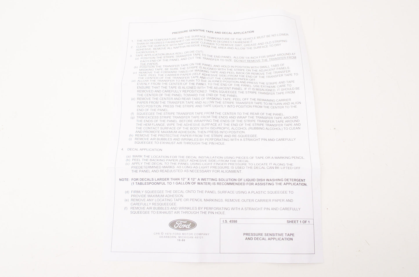 New OEM Ford YC3Z2520000BAB Ford Stripe Kit NOS