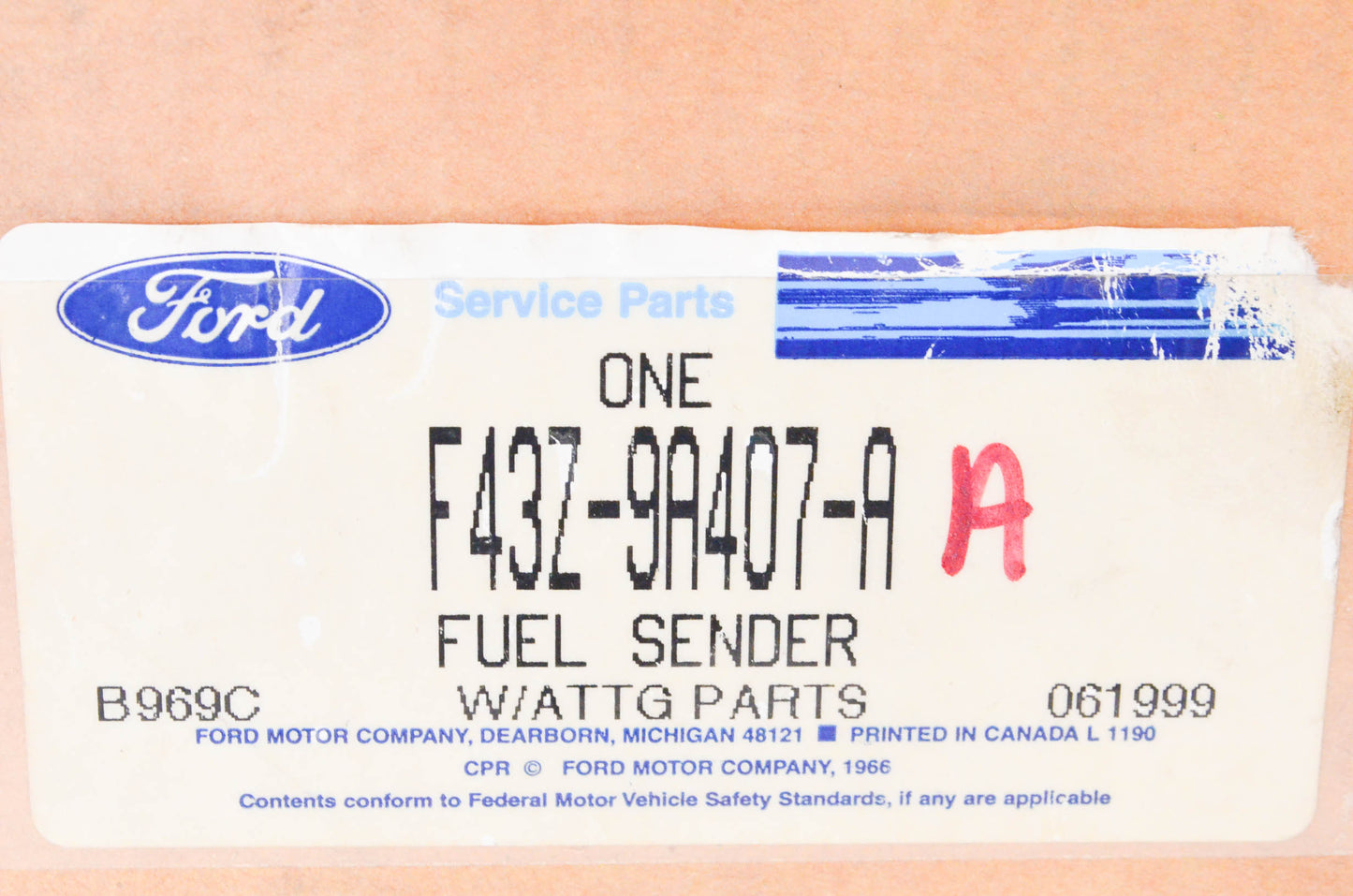 New OEM Ford F43Z-9A407-A 1993-2002 Ford Crown Victoria Fuel Sender Assembly NOS
