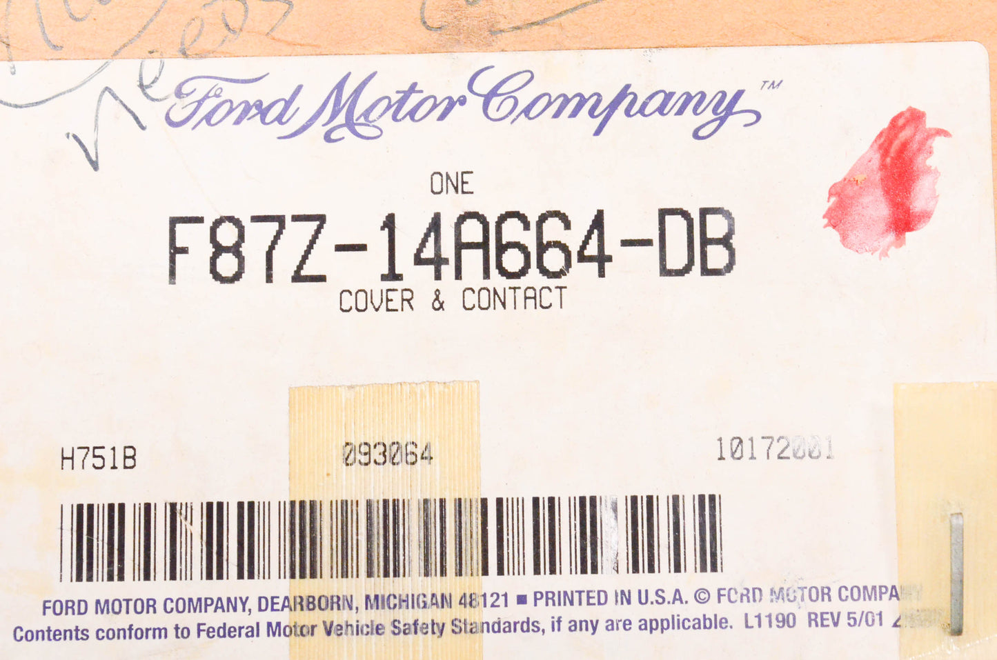 New OEM Ford F87Z-14A664-DB 1998 Ford Explorer Clock Spring NOS